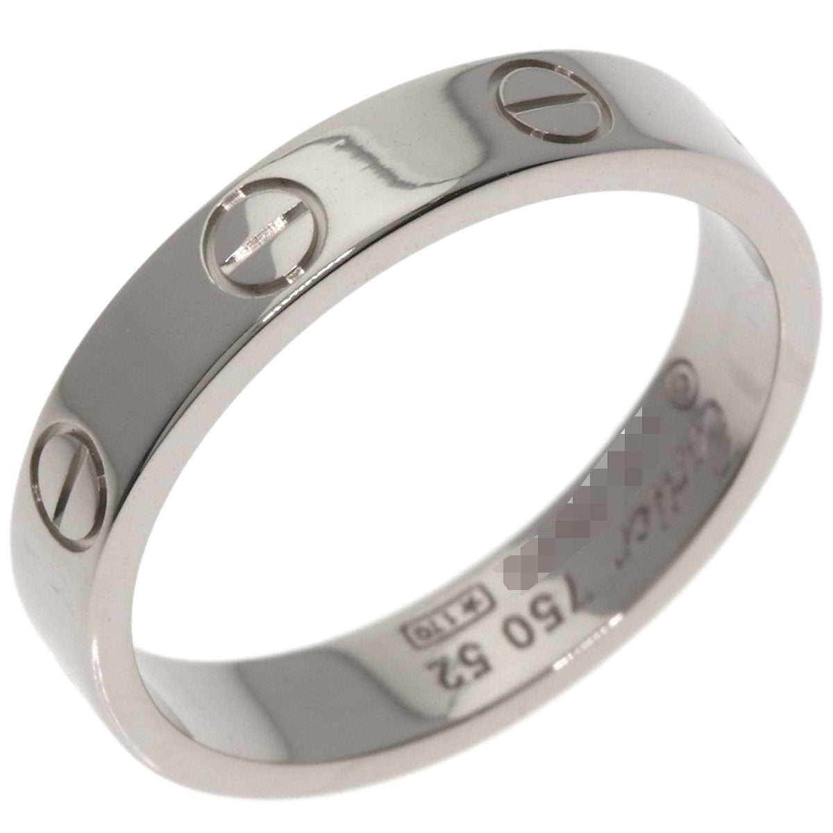 CARTIER mini love ring #52 Ring K18 White Gold Ladies [Used]