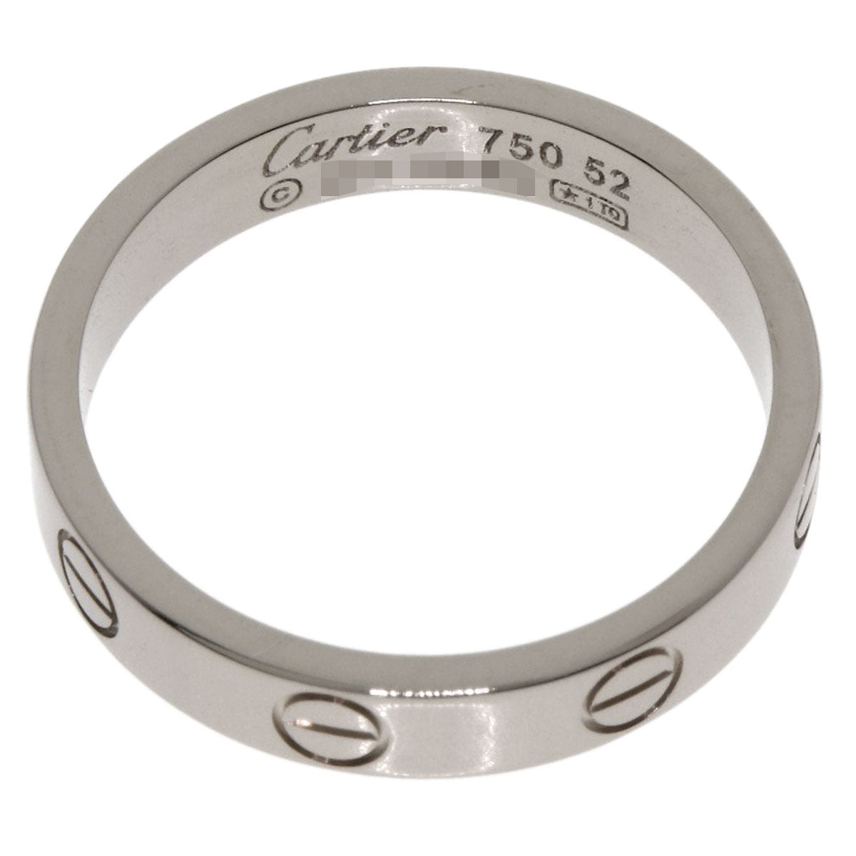 CARTIER mini love ring #52 Ring K18 White Gold Ladies [Used]