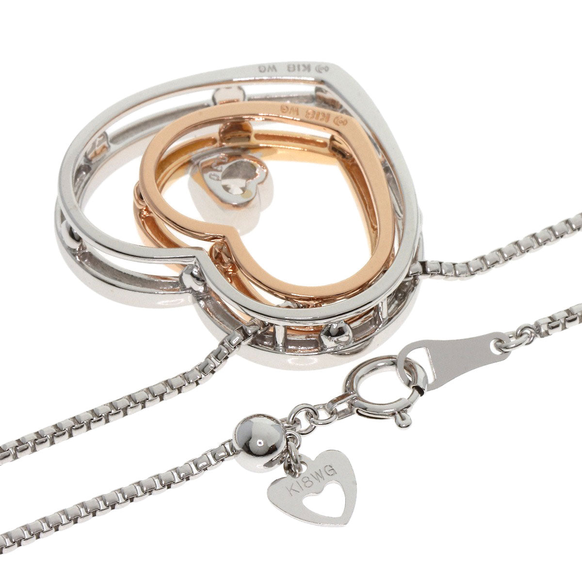 TASAKI Heart Shape Diamond Necklace K18 White Gold Ladies [Used]