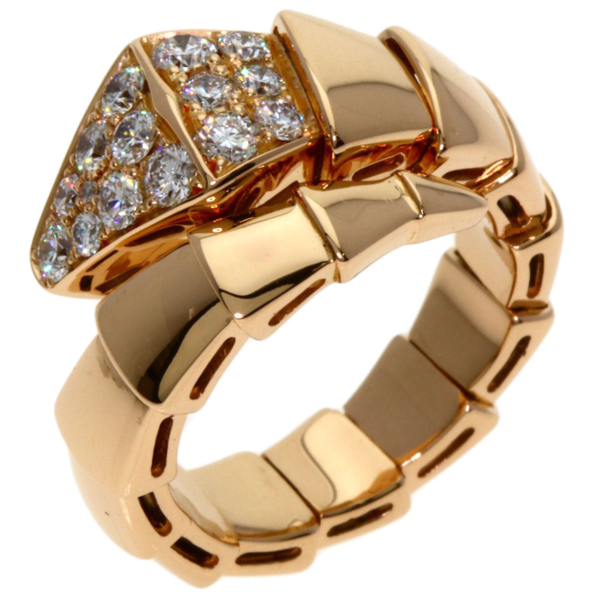 BVLGARI Serpenti Viper Diamond S Ring K18 Pink Gold Ladies [Used]