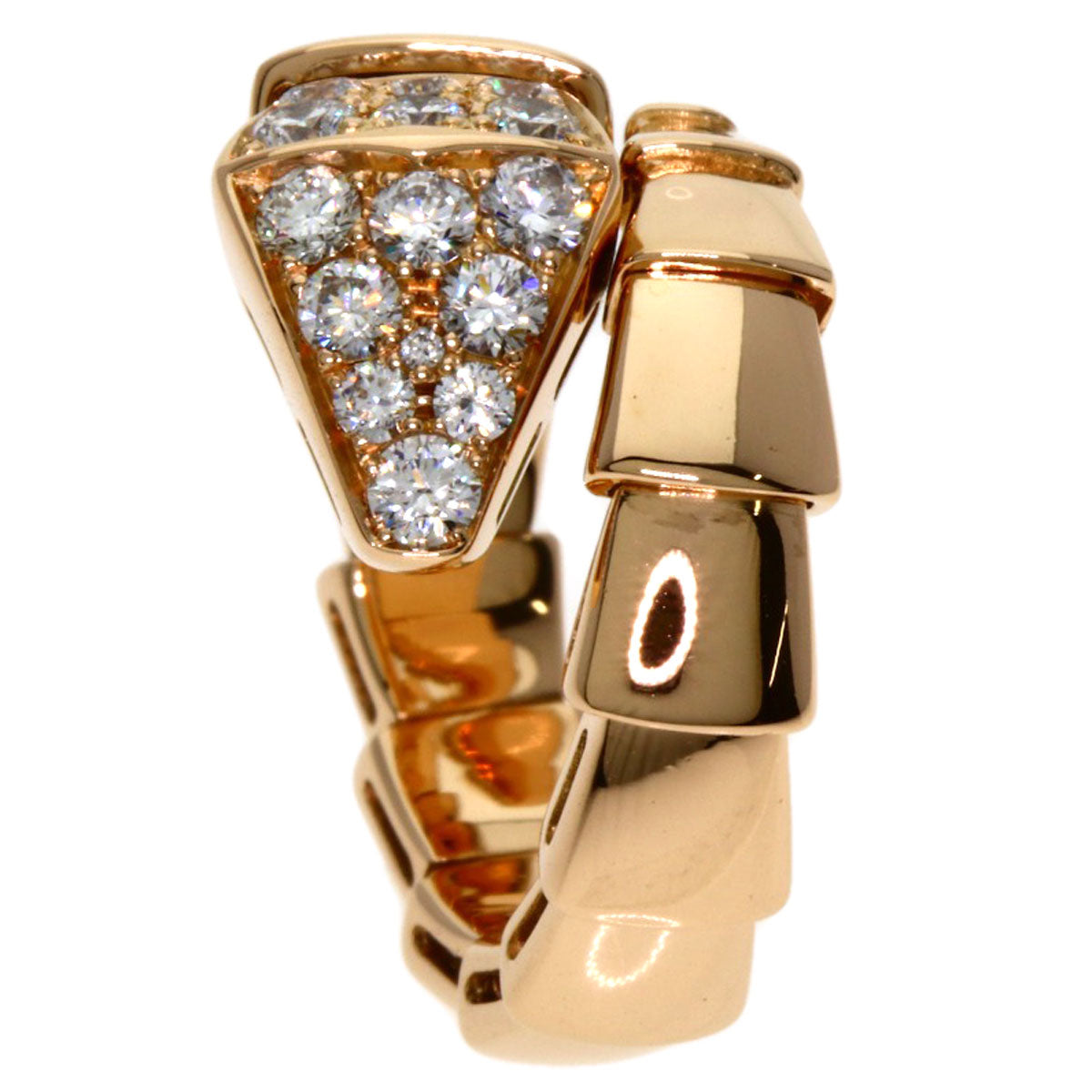 BVLGARI Serpenti Viper Diamond S Ring K18 Pink Gold Ladies [Used]