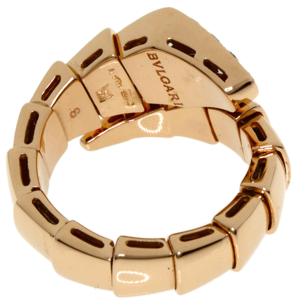 BVLGARI Serpenti Viper Diamond S Ring K18 Pink Gold Ladies [Used]
