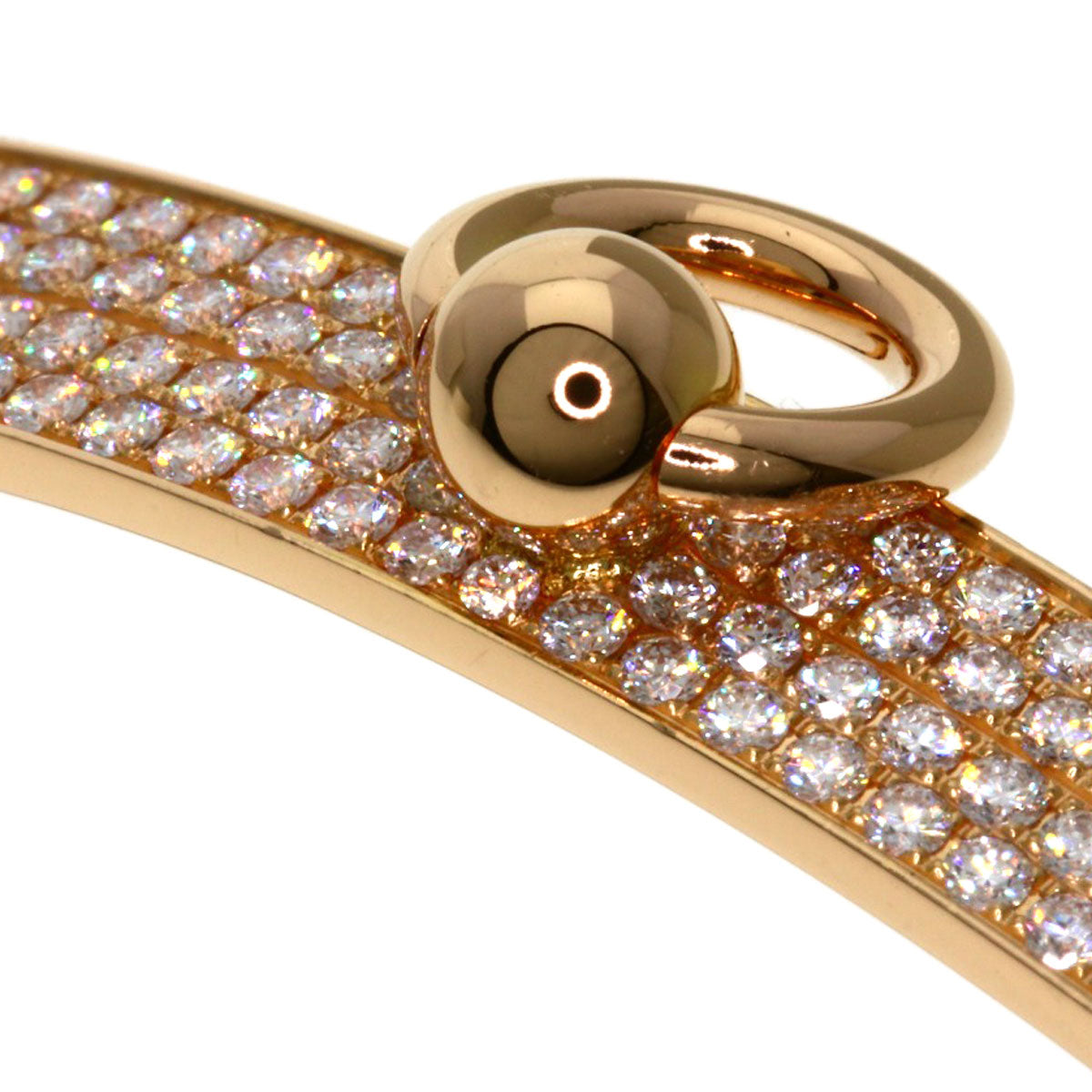 HERMES Collier de Chien Diamond ST Bracelet K18 Pink Gold Ladies [Used]