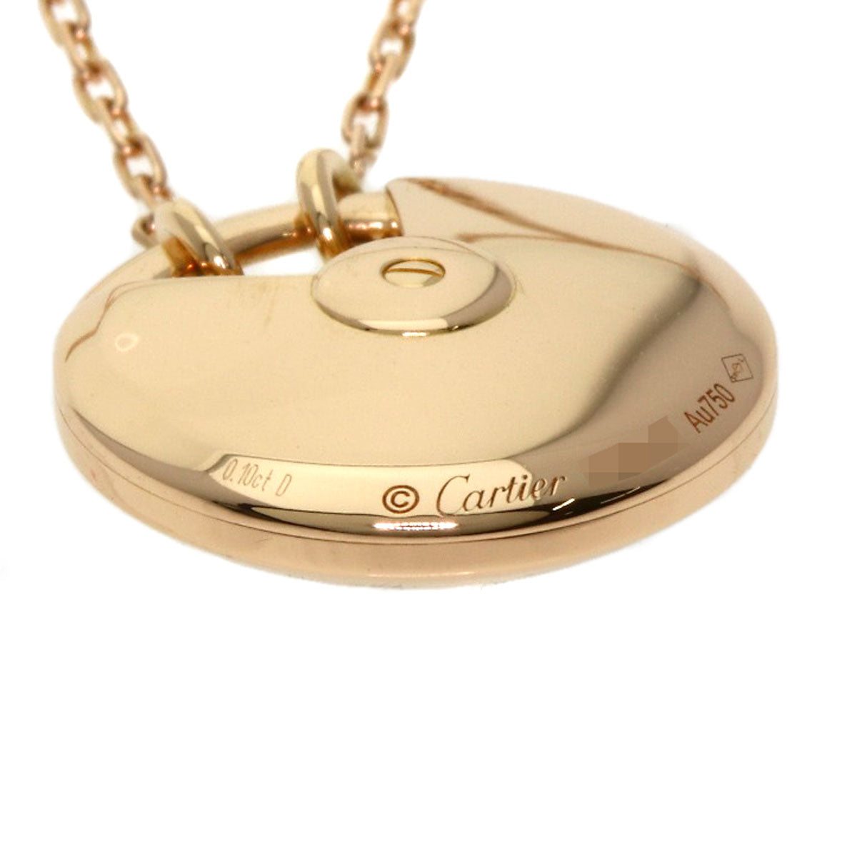 CARTIER Amulet Onyx Diamond Necklace K18 Pink Gold Ladies [Used]