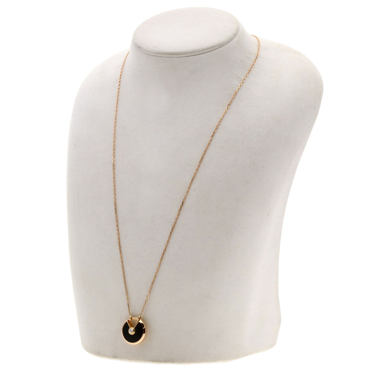 CARTIER Amulet Onyx Diamond Necklace K18 Pink Gold Ladies [Used]