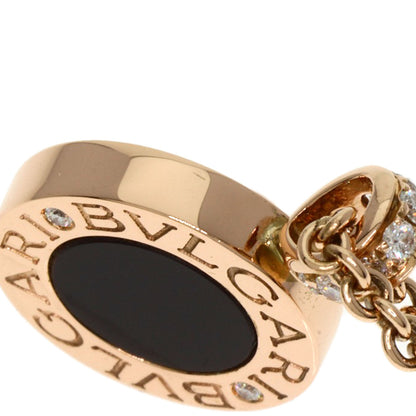 BVLGARI BVLGARI BVLGARI Shell Onyx Diamond Necklace K18 Pink Gold Ladies [Used]