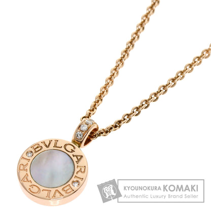 BVLGARI BVLGARI BVLGARI Shell Onyx Diamond Necklace K18 Pink Gold Ladies [Used]