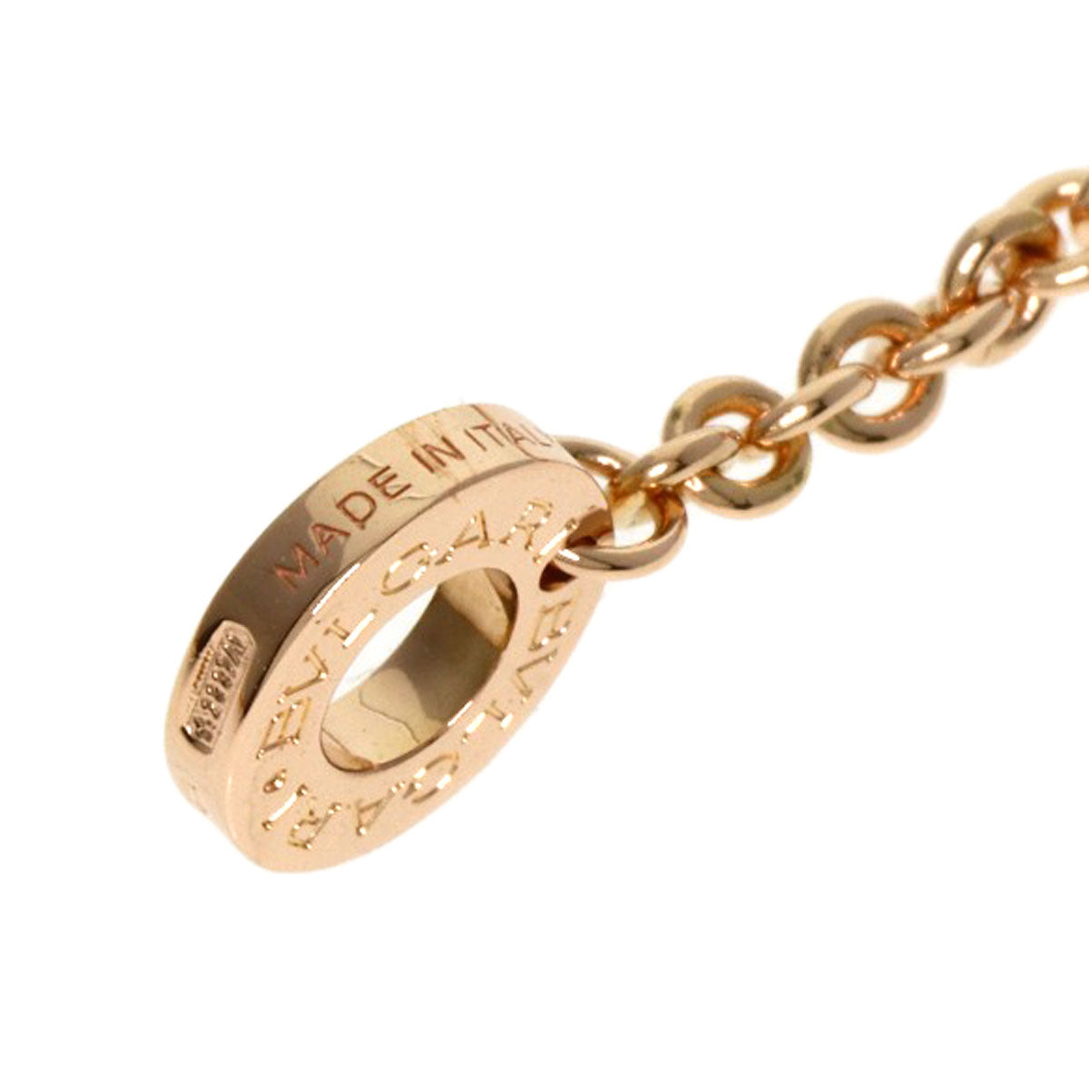 BVLGARI BVLGARI BVLGARI Shell Onyx Diamond Necklace K18 Pink Gold Ladies [Used]