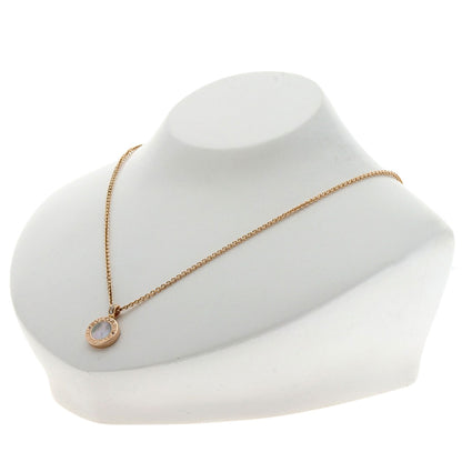 BVLGARI BVLGARI BVLGARI Shell Onyx Diamond Necklace K18 Pink Gold Ladies [Used]