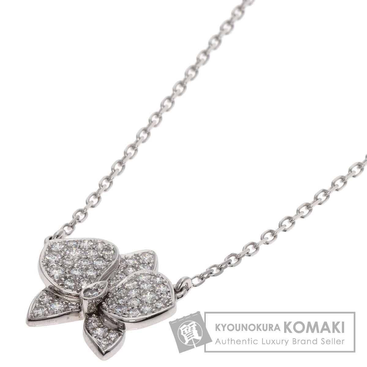 CARTIER Caress d'Orchidee Pal Diamond Necklace K18 White Gold Ladies [Used]