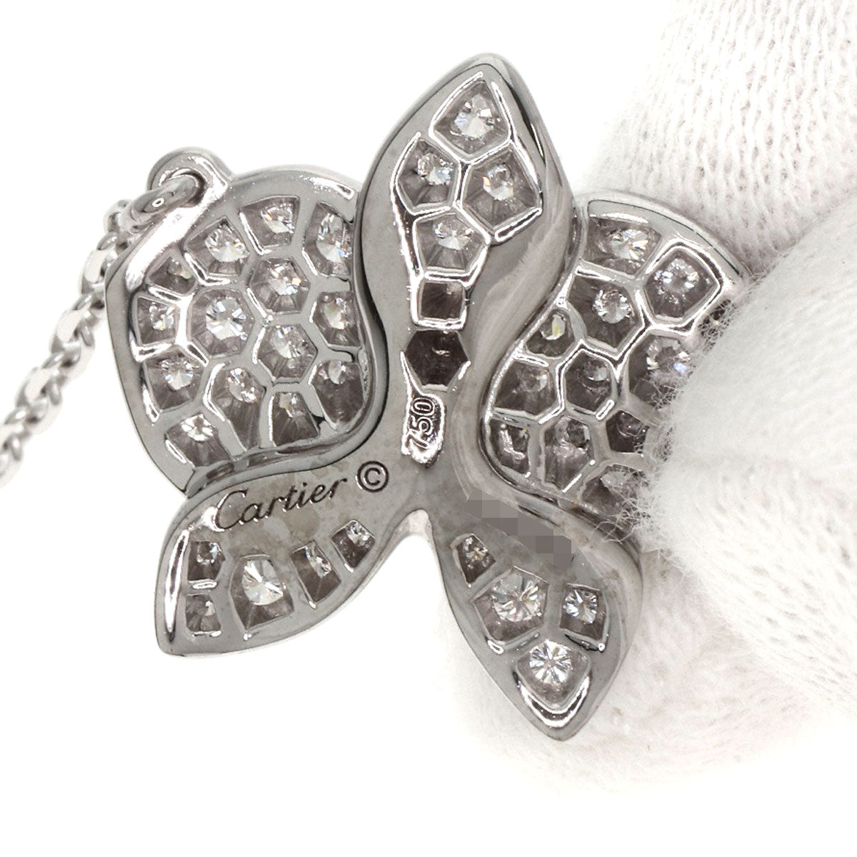 CARTIER Caress d'Orchidee Pal Diamond Necklace K18 White Gold Ladies [Used]