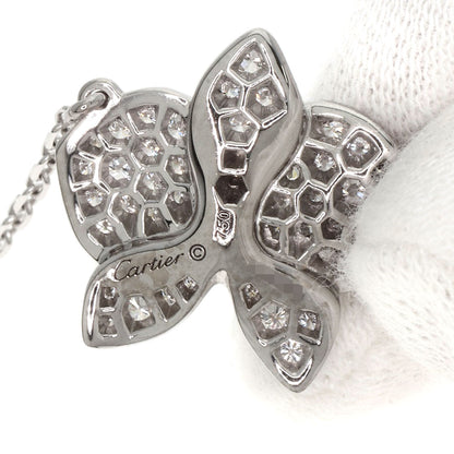 CARTIER Caress d'Orchidee Pal Diamond Necklace K18 White Gold Ladies [Used]