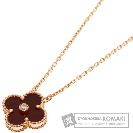 Van Cleef & Arpels Vintage Alhambra Bullseye 1P Diamond Necklace K18 Pink Gold Ladies [Used]