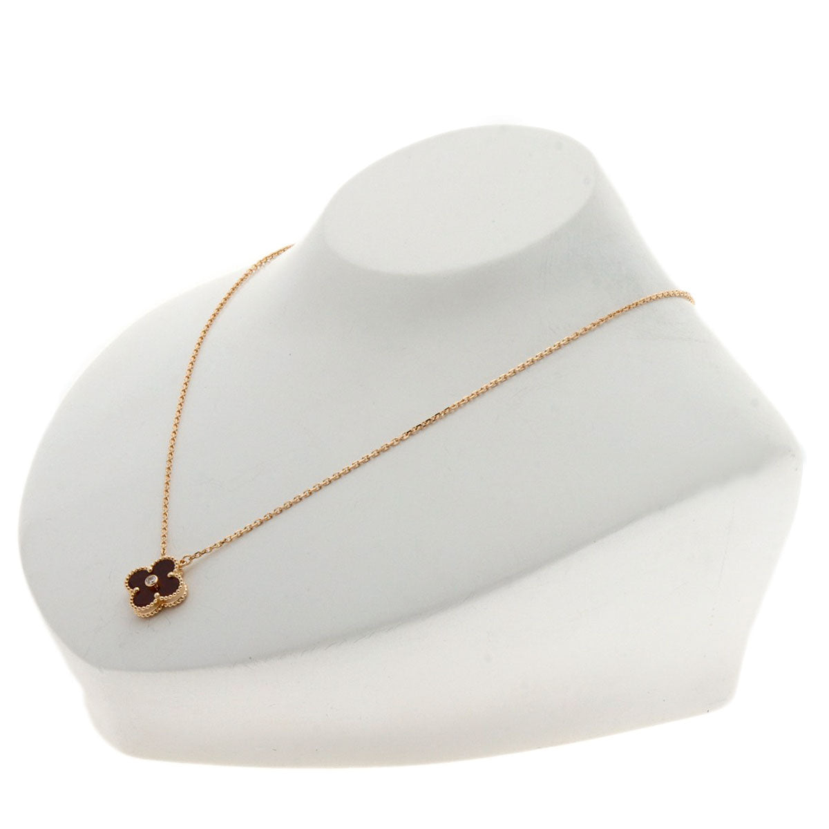 Van Cleef & Arpels Vintage Alhambra Bullseye 1P Diamond Necklace K18 Pink Gold Ladies [Used]