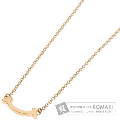 TIFFANY&Co. T Smile Mini Necklace K18 Pink Gold Ladies [Used]