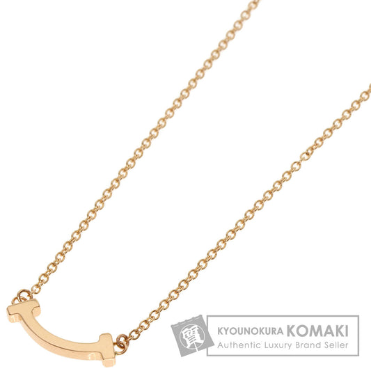 TIFFANY&Co. T Smile Mini Necklace K18 Pink Gold Ladies [Used]