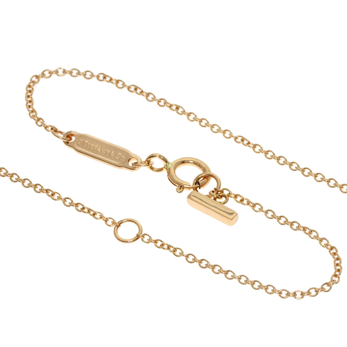 TIFFANY&Co. T Smile Mini Necklace K18 Pink Gold Ladies [Used]