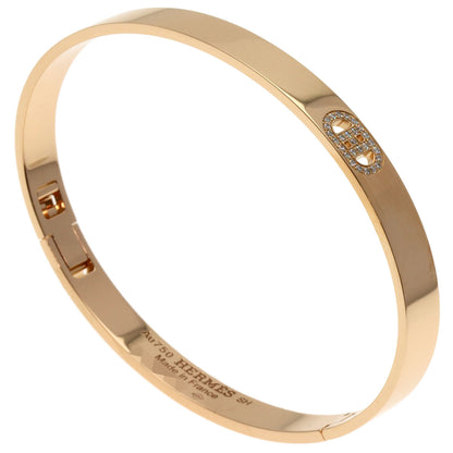 HERMES H Dunkle Diamond Bracelet K18 Pink Gold Ladies [Used]