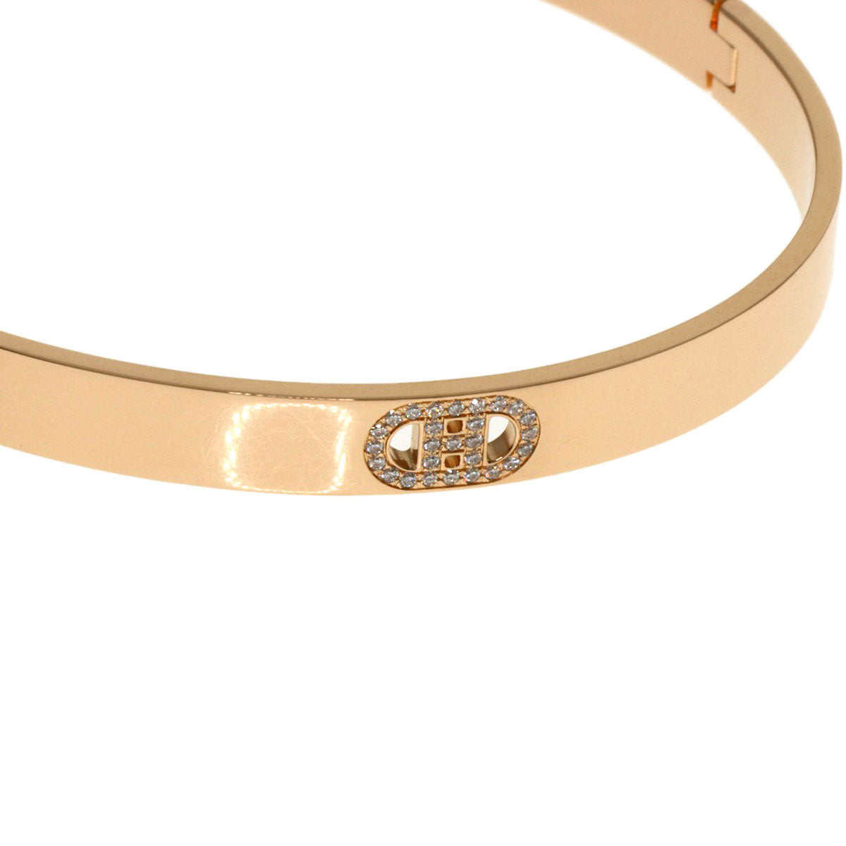 HERMES H Dunkle Diamond Bracelet K18 Pink Gold Ladies [Used]
