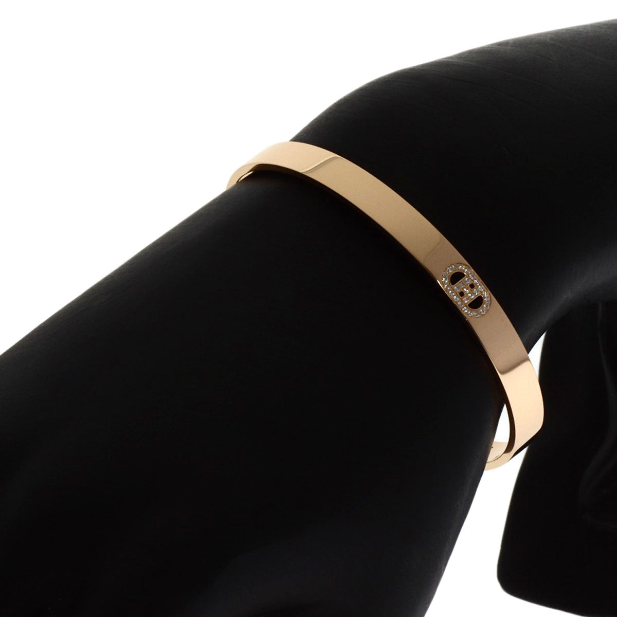 HERMES H Dunkle Diamond Bracelet K18 Pink Gold Ladies [Used]