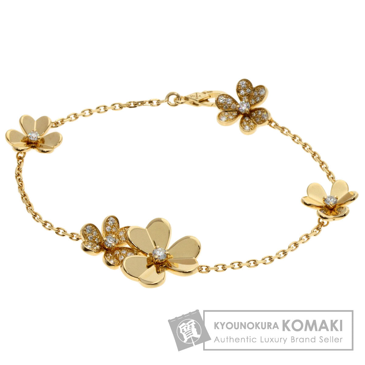 Van Cleef & Arpels Frivole 5 Flower Diamond Bracelet K18 Yellow Gold Ladies [Used]
