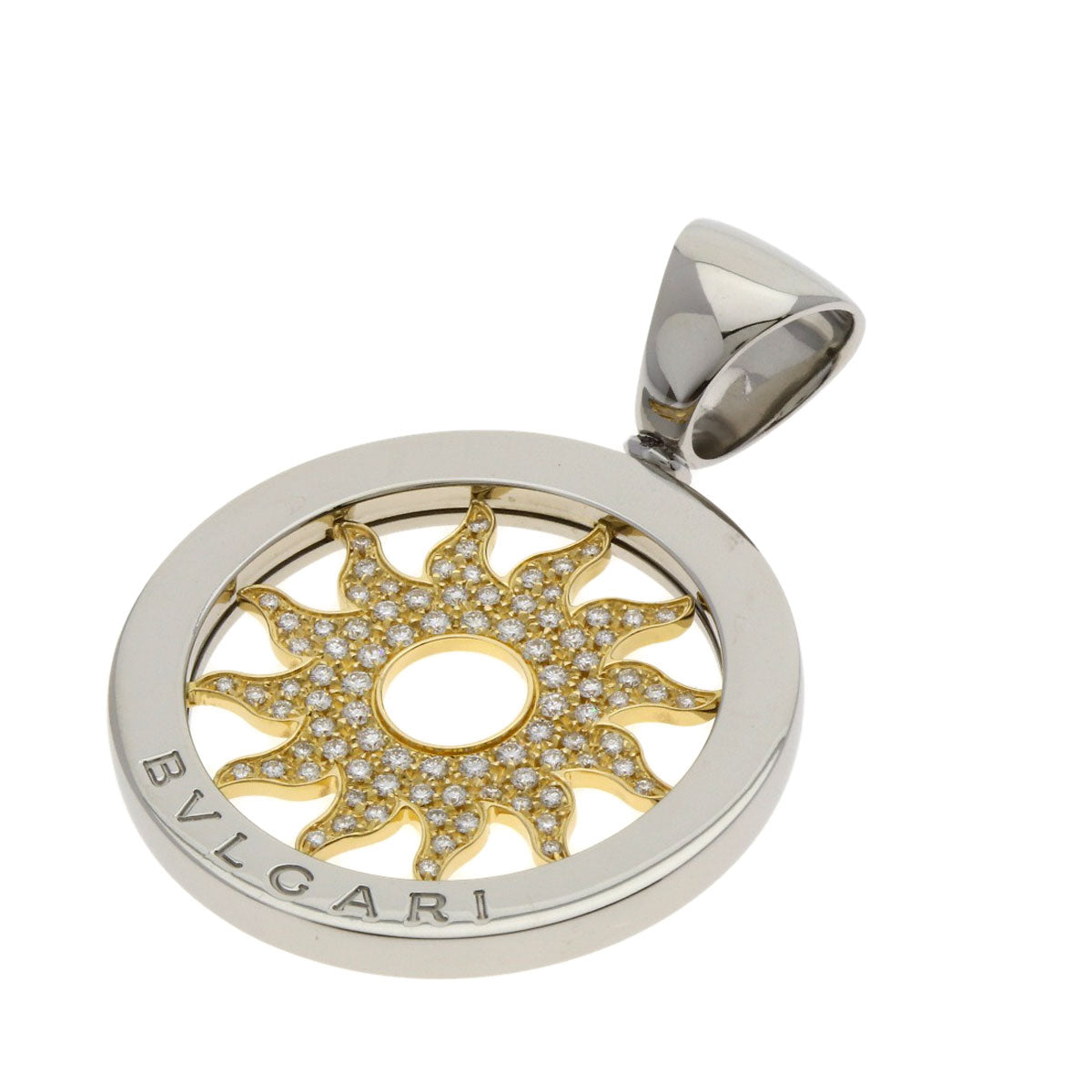 BVLGARI Tondosan Diamond TOP Pendant top Stainless Steel 18K Yellow GoldLadies [Used]