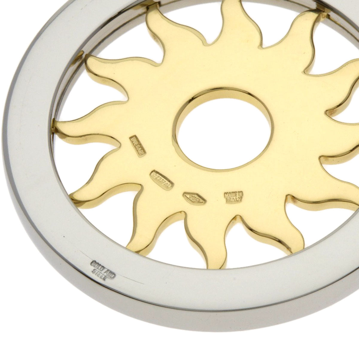 BVLGARI Tondosan Diamond TOP Pendant top Stainless Steel 18K Yellow GoldLadies [Used]