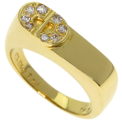 Dior CD logo Diamond Ring K18 Yellow Gold Ladies [Used]