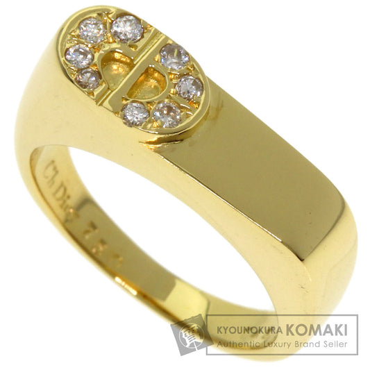 Dior CD logo Diamond Ring K18 Yellow Gold Ladies [Used]