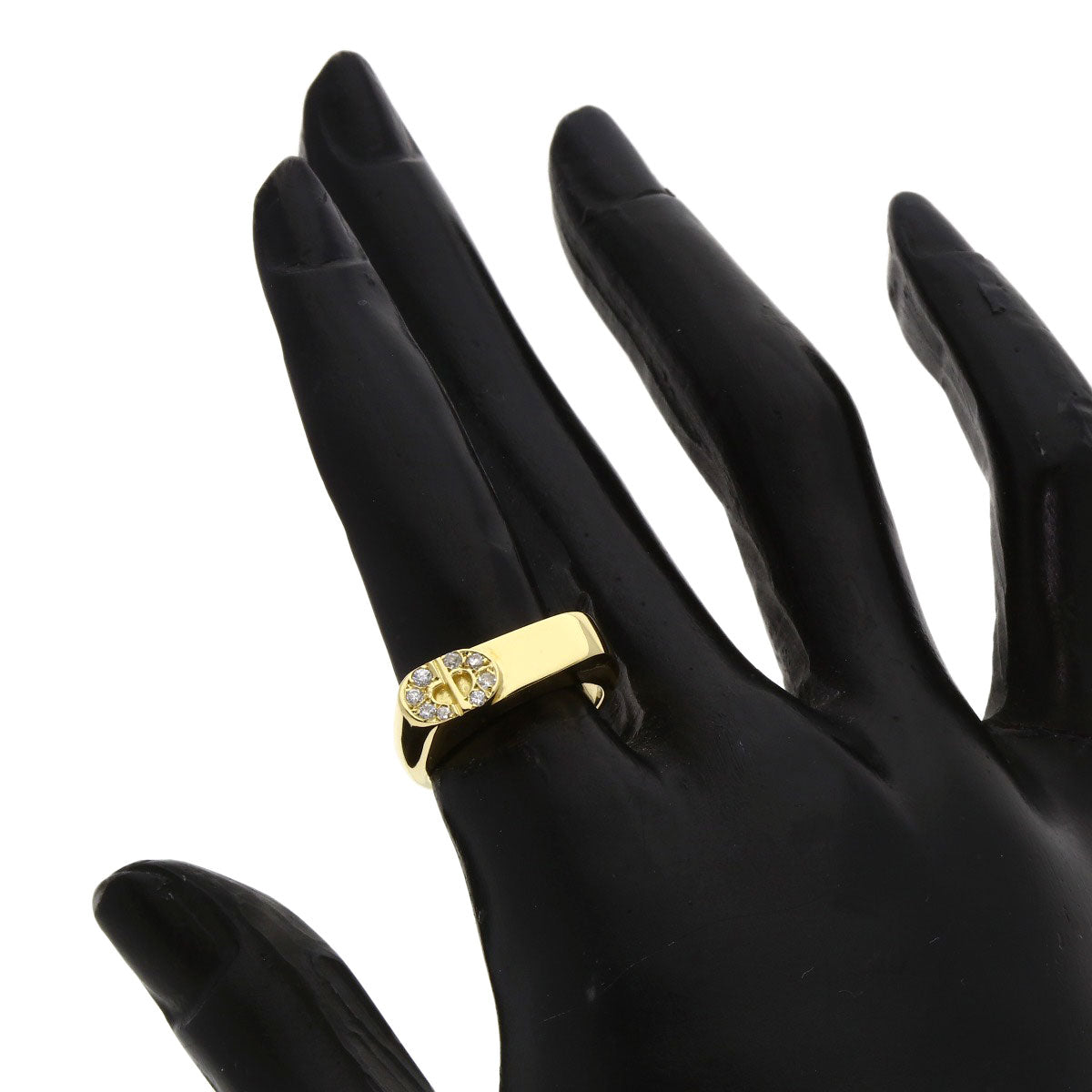 Dior CD logo Diamond Ring K18 Yellow Gold Ladies [Used]