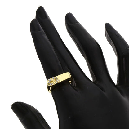 Dior CD logo Diamond Ring K18 Yellow Gold Ladies [Used]