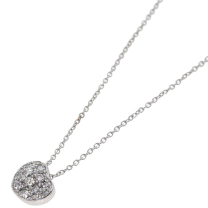 Ponte Vecchio heart pavé diamond Necklace K18 White Gold Ladies [Used]