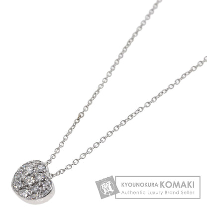 Ponte Vecchio heart pavé diamond Necklace K18 White Gold Ladies [Used]