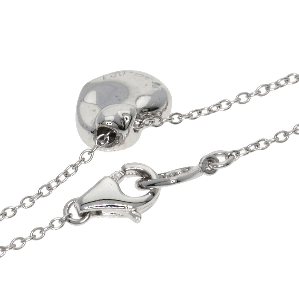 Ponte Vecchio heart pavé diamond Necklace K18 White Gold Ladies [Used]