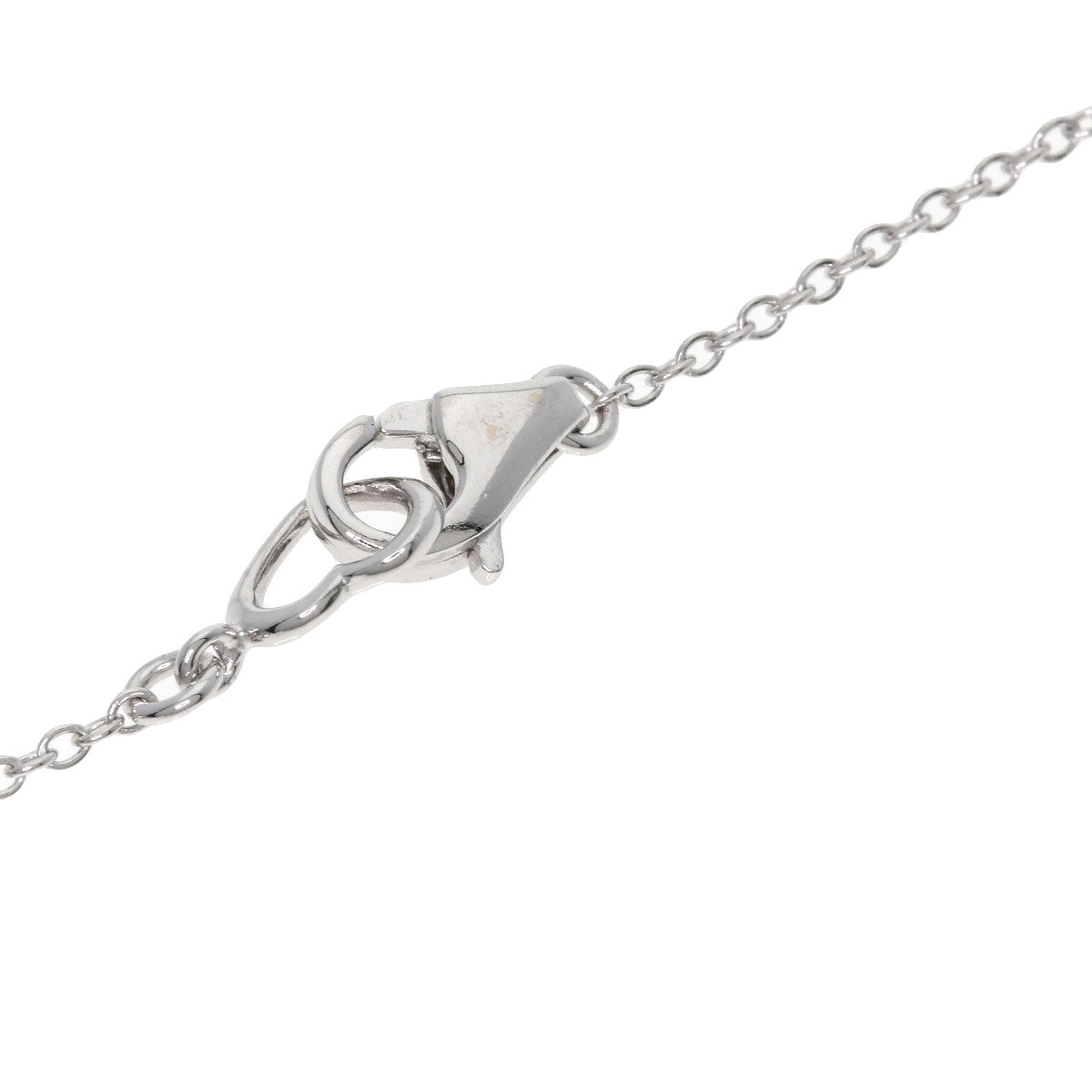 Ponte Vecchio heart pavé diamond Necklace K18 White Gold Ladies [Used]