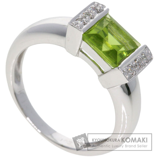 Ponte Vecchio Peridot Diamond Ring K18 White Gold Ladies [Used]