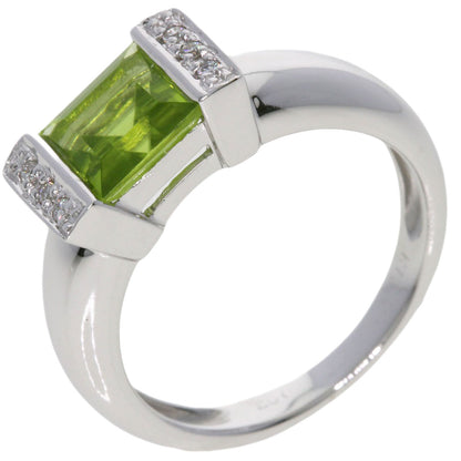 Ponte Vecchio Peridot Diamond Ring K18 White Gold Ladies [Used]