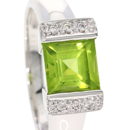 Ponte Vecchio Peridot Diamond Ring K18 White Gold Ladies [Used]