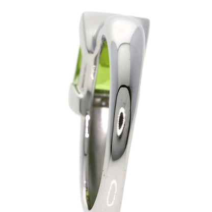 Ponte Vecchio Peridot Diamond Ring K18 White Gold Ladies [Used]