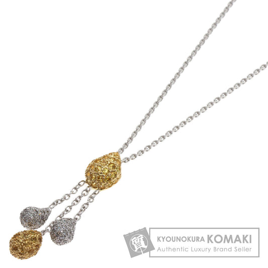 Queen Yellow sapphire Diamond Necklace K18 Yellow Gold K18 White GoldLadies [Used]