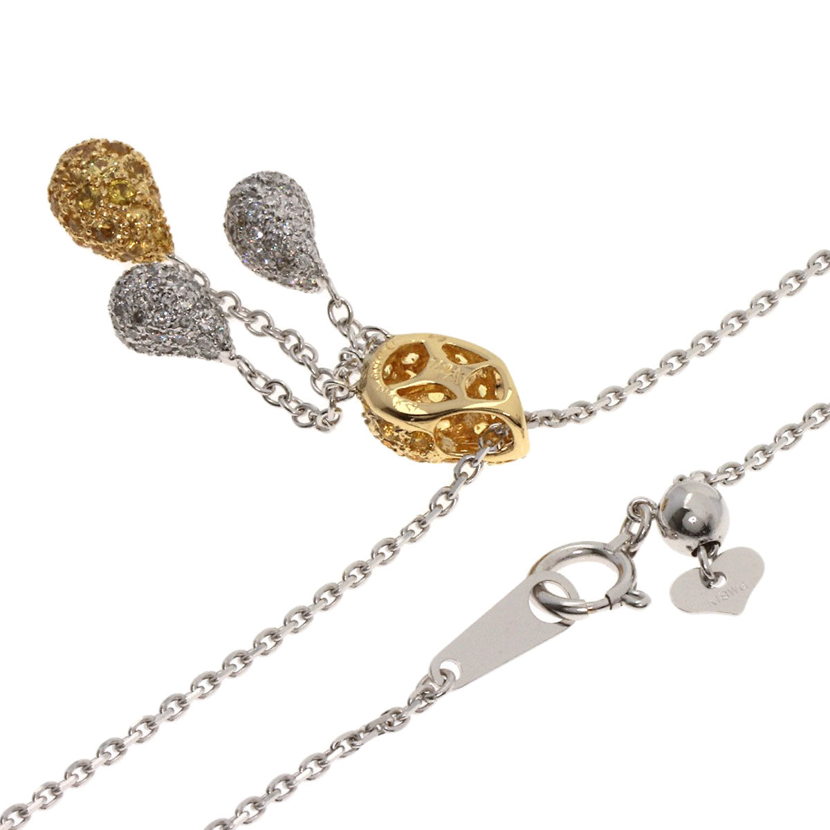 Queen Yellow sapphire Diamond Necklace K18 Yellow Gold K18 White GoldLadies [Used]