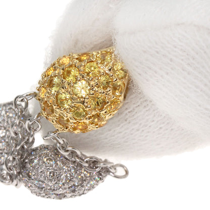 Queen Yellow sapphire Diamond Necklace K18 Yellow Gold K18 White GoldLadies [Used]
