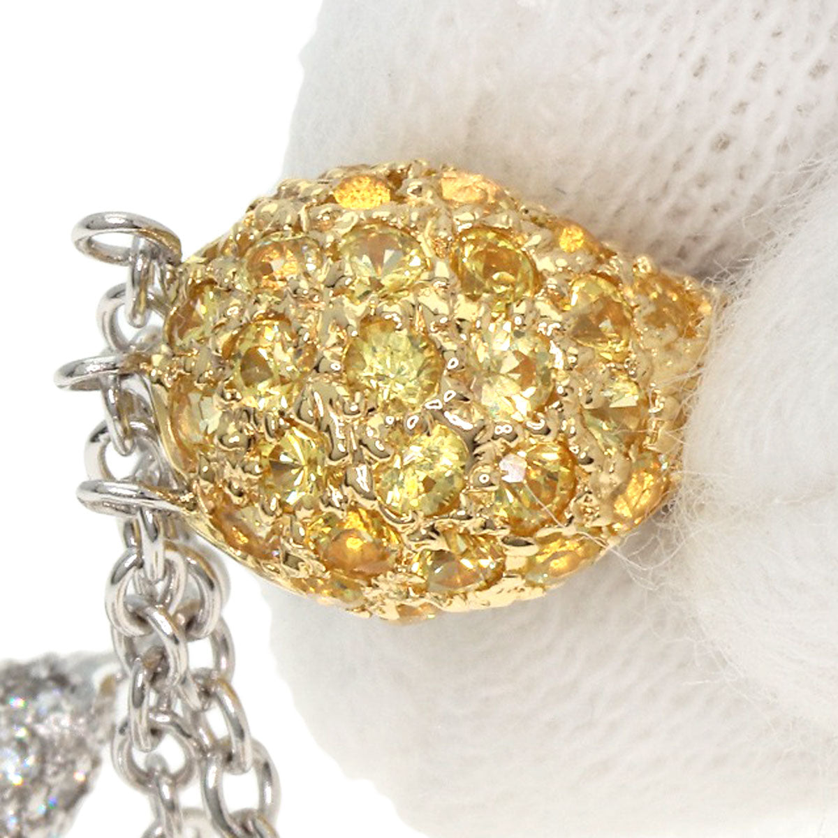 Queen Yellow sapphire Diamond Necklace K18 Yellow Gold K18 White GoldLadies [Used]