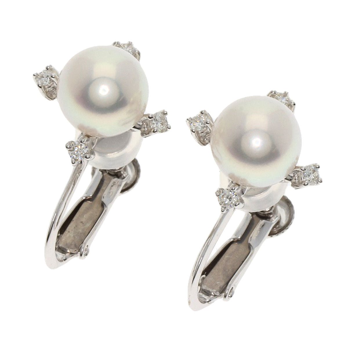 TASAKI Pearl Pearl Diamond Earring K18 White Gold K14WGLadies [Used]