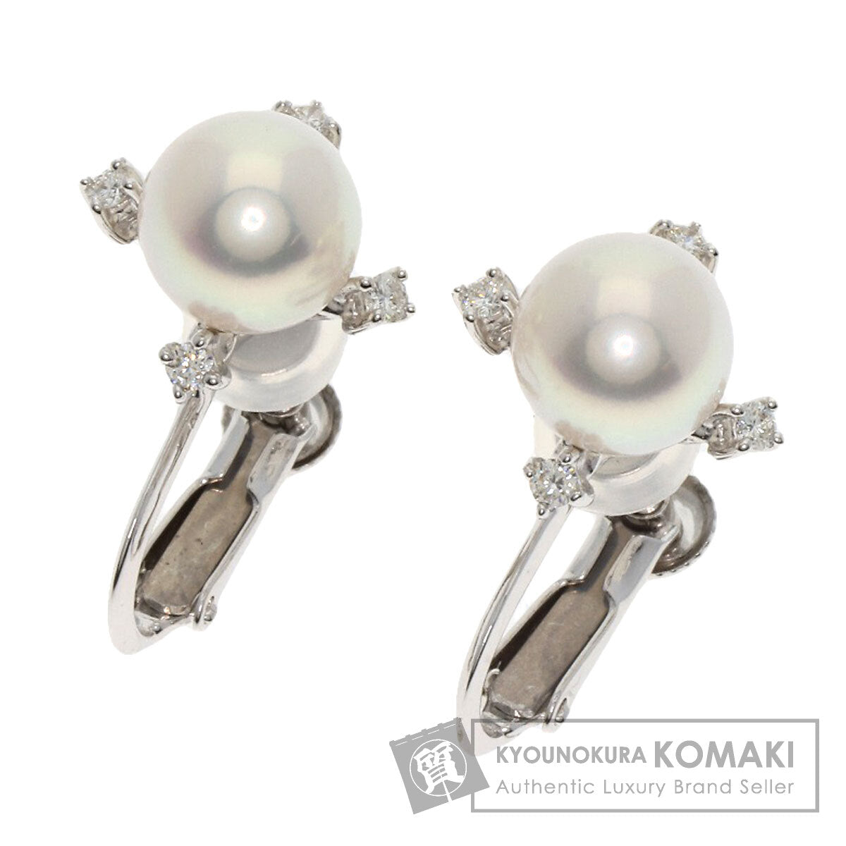 TASAKI Pearl Pearl Diamond Earring K18 White Gold K14WGLadies [Used]