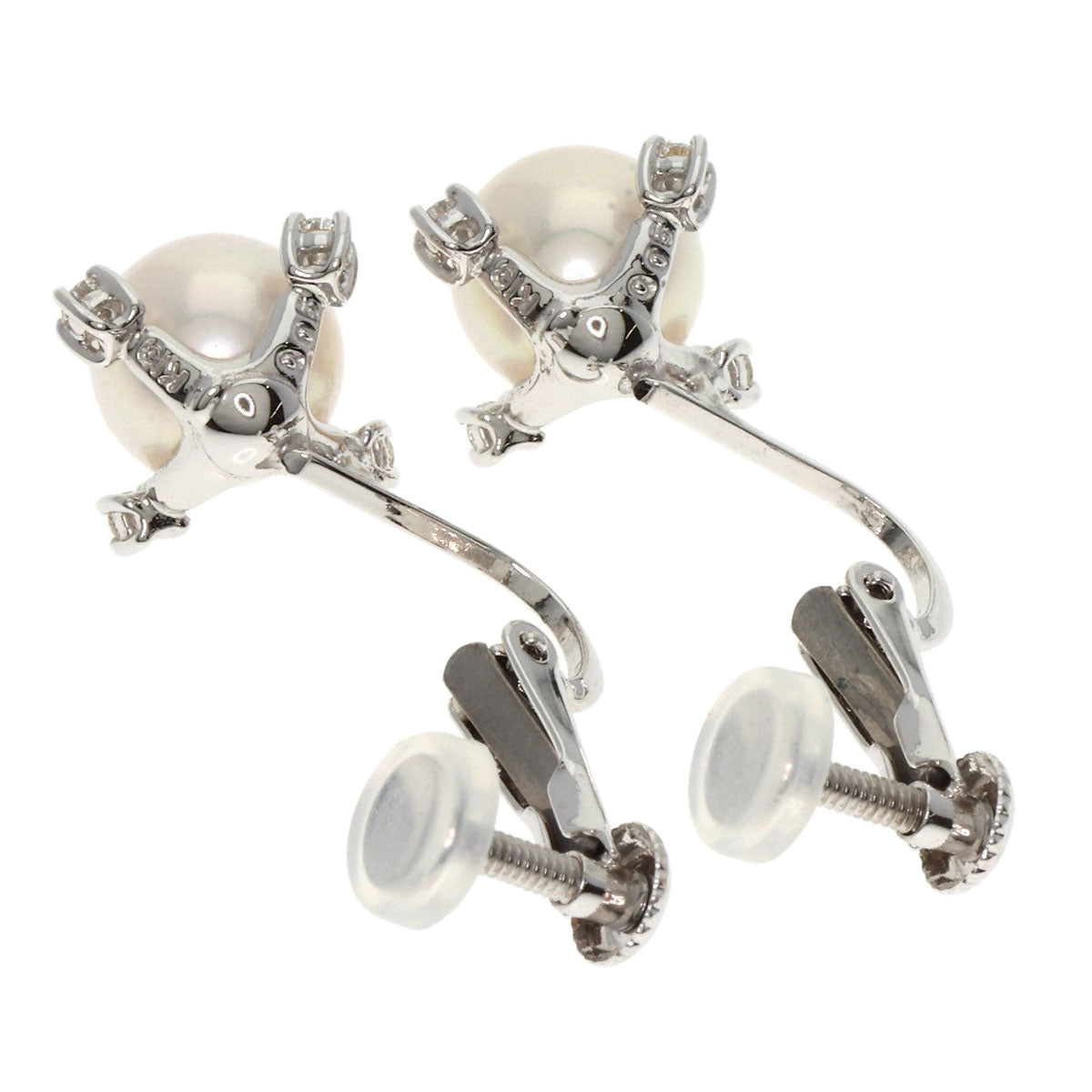 TASAKI Pearl Pearl Diamond Earring K18 White Gold K14WGLadies [Used]