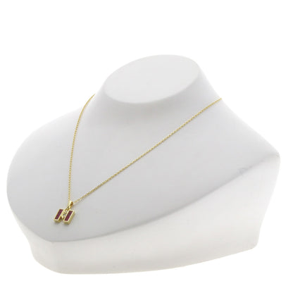 MIKIMOTO M logo Ruby Diamond Necklace K18 Yellow Gold Ladies [Used]