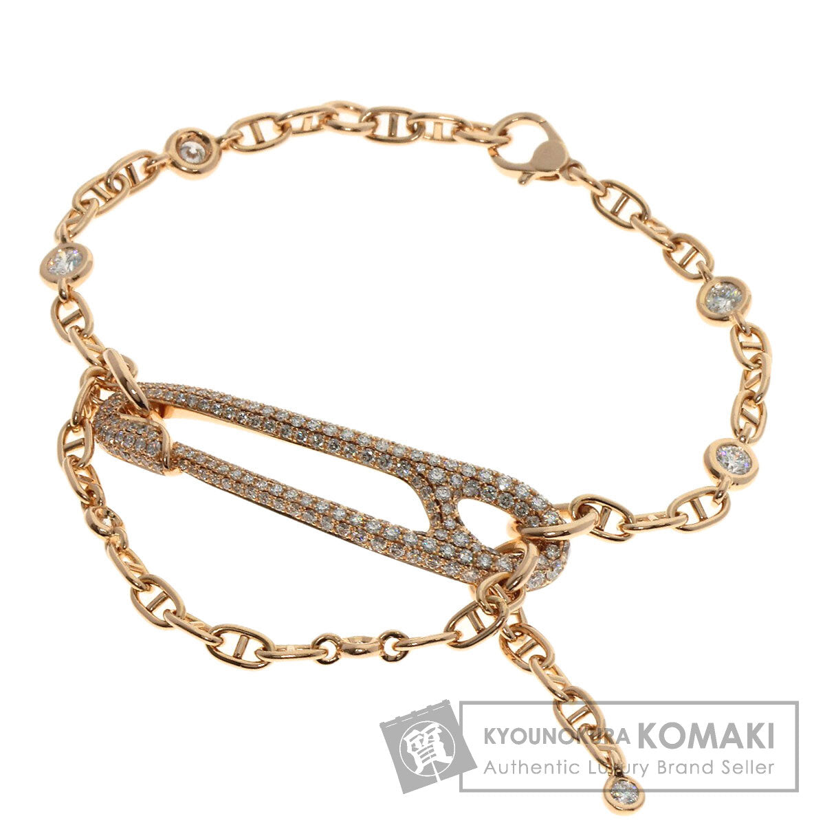 HERMES Shane Dunkle Punk Diamond Bracelet K18 Pink Gold Ladies [Used]