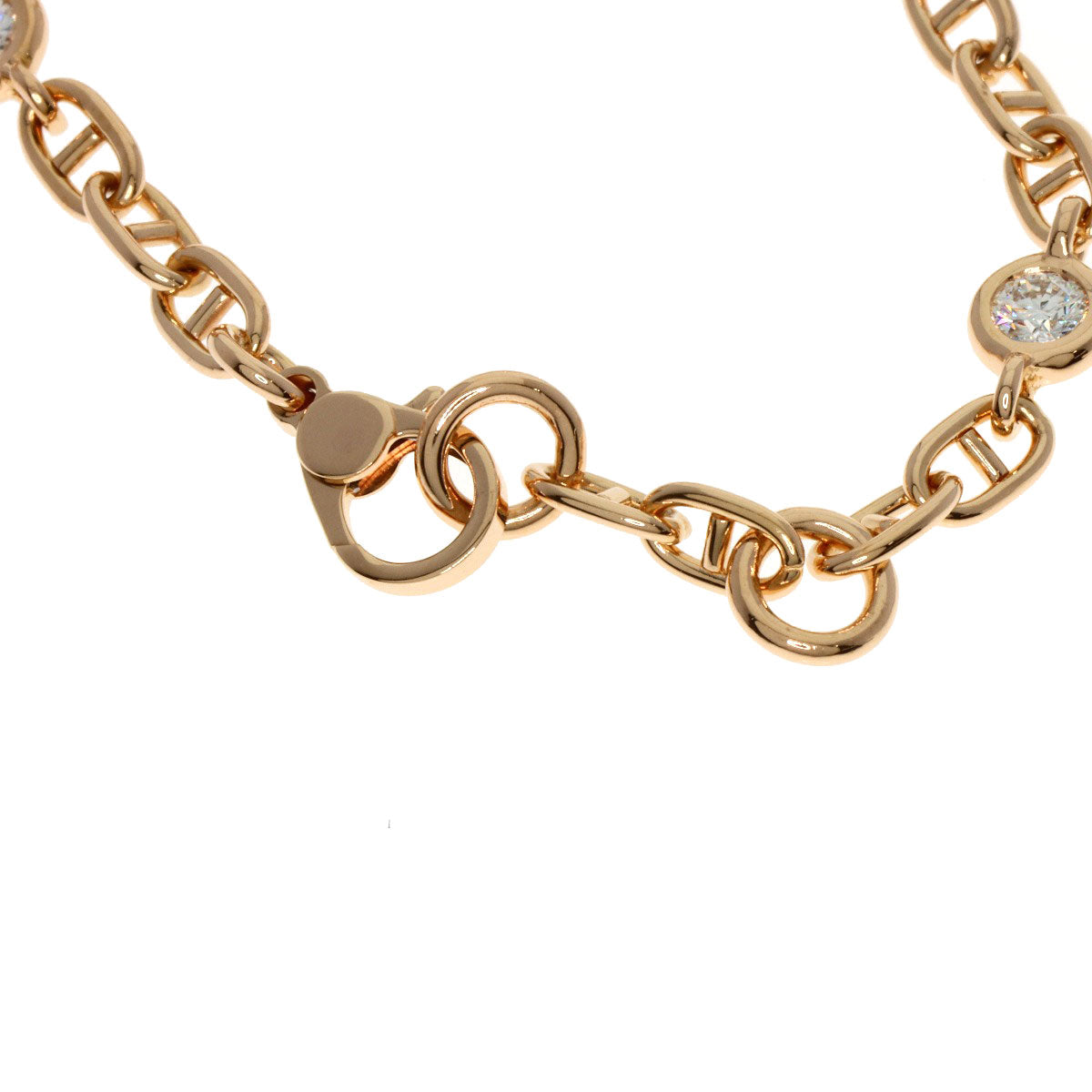 HERMES Shane Dunkle Punk Diamond Bracelet K18 Pink Gold Ladies [Used]