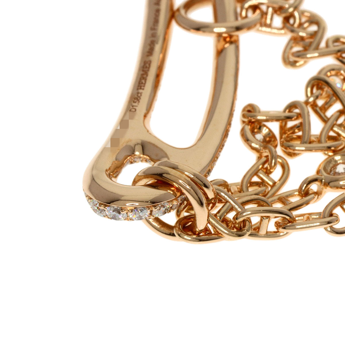 HERMES Shane Dunkle Punk Diamond Bracelet K18 Pink Gold Ladies [Used]